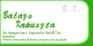 balazs kapuszta business card